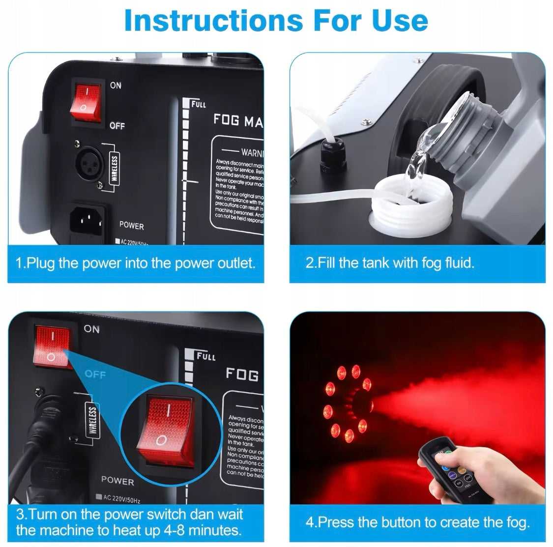 LED Dūmų generatorius PAROWNICA FOGGER 1200W