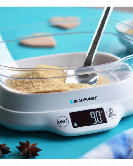 Blaupunkt FKS501 virtuvinės svarstyklės su dubeniu, 5 kg, baltos