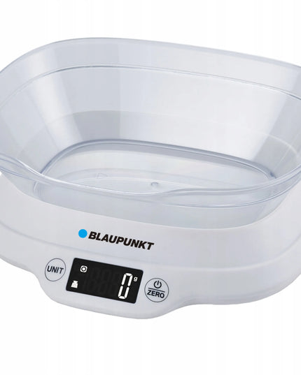 Blaupunkt FKS501 virtuvinės svarstyklės su dubeniu, 5 kg, baltos