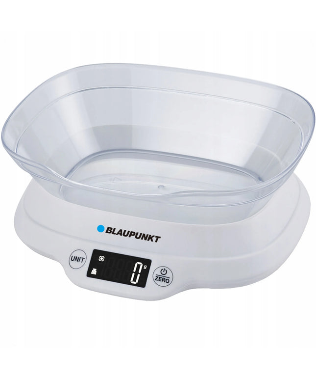 Blaupunkt FKS501 virtuvinės svarstyklės su dubeniu, 5 kg, baltos