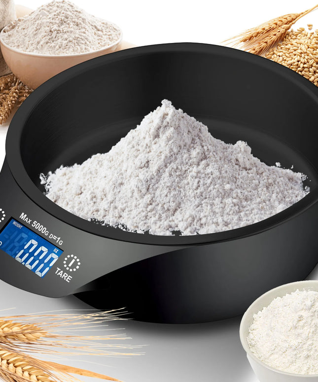 RETOO E652-4 virtuvinės svarstyklės, juodos, 5 kg