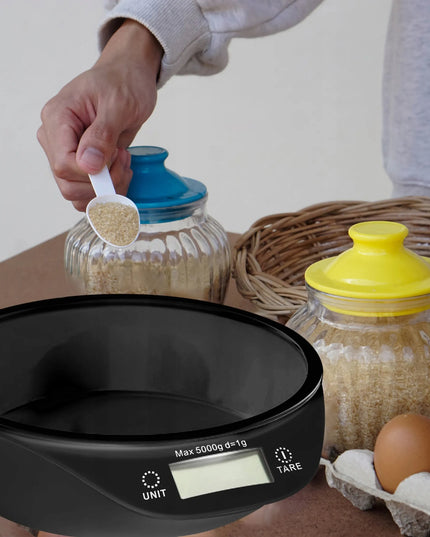 RETOO E652-4 virtuvinės svarstyklės, juodos, 5 kg