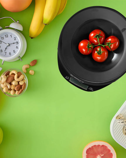RETOO E652-4 virtuvinės svarstyklės, juodos, 5 kg