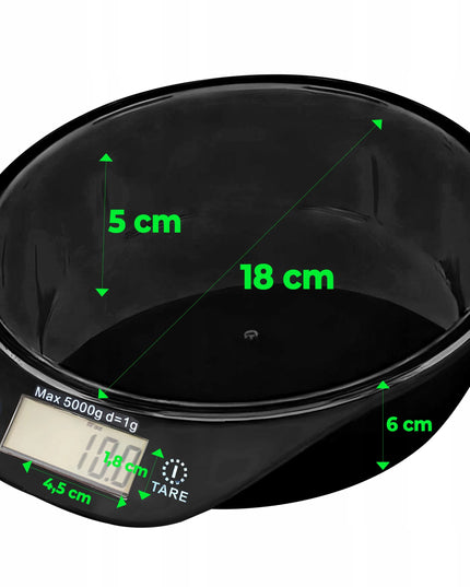 RETOO E652-4 virtuvinės svarstyklės, juodos, 5 kg