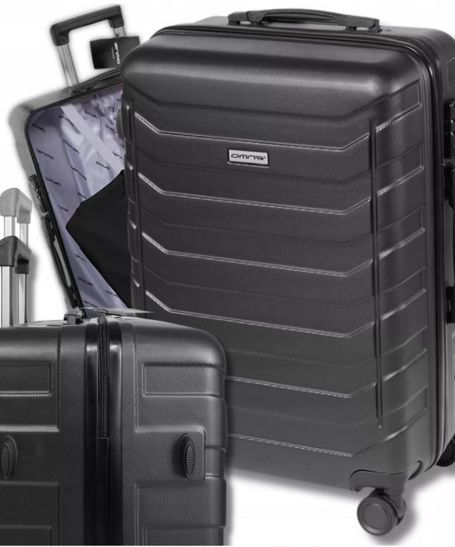 Mažas 40 l „Omna ARIZONA“ ABS salono lagaminas vaikams su ratukais, juodas