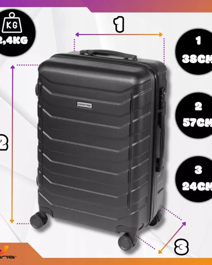 Mažas 40 l „Omna ARIZONA“ ABS salono lagaminas vaikams su ratukais, juodas