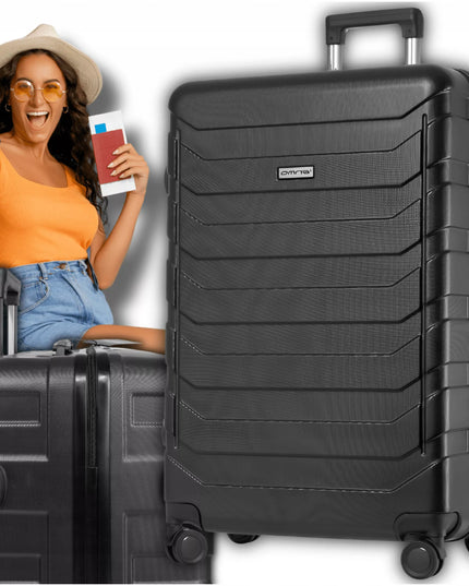 Mažas 40 l „Omna ARIZONA“ ABS salono lagaminas vaikams su ratukais, juodas