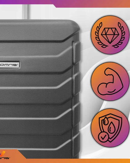 Omna ARIZONA 40L pilkas kabininis ABS lagaminas su ratukais
