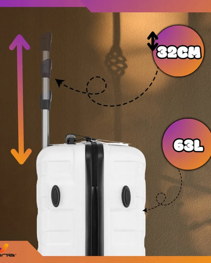 Vidutinis kelioninis lagaminas ant ratukų Omna ARIZONA 63 l, baltas