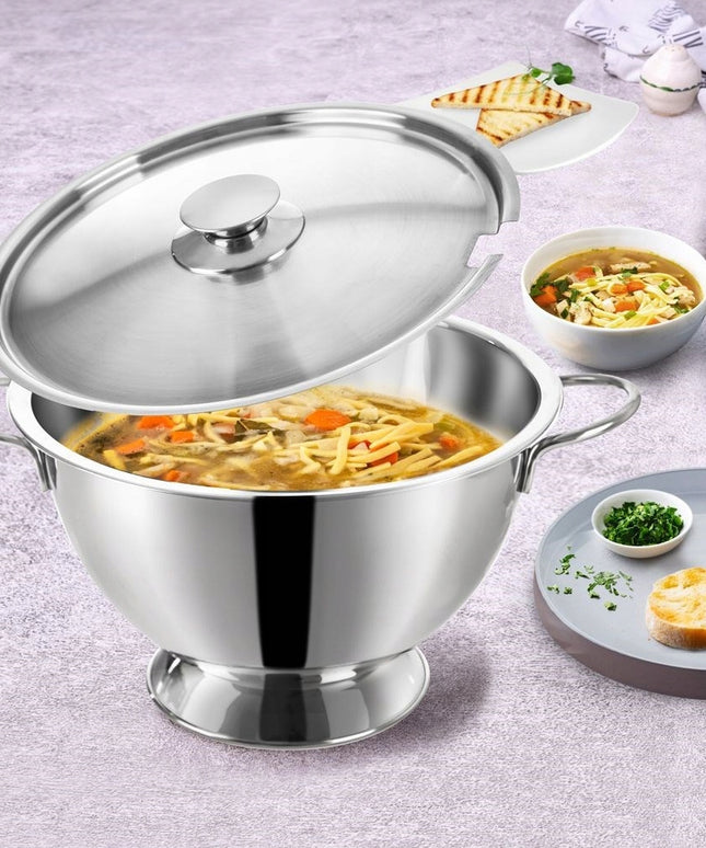 Plieninė sriubos vaza su dangčiu, 4,5L