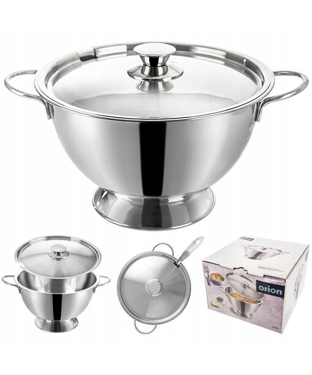 Plieninė sriubos vaza su dangčiu, 4,5L