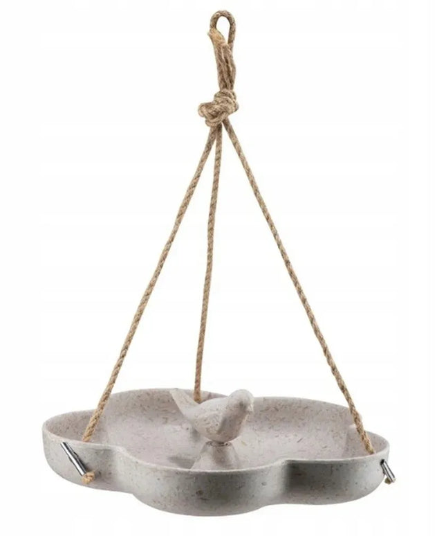 Pakabinama ekologiška lesyklėlė paukščiams, 23 cm, su girdykla balkonui ir sodui