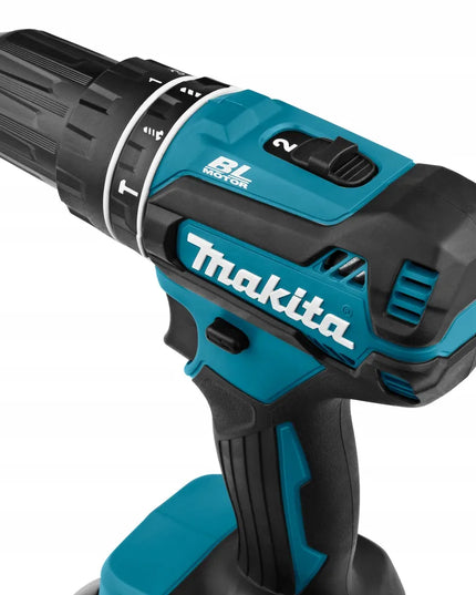 Akumuliatorinis smūginis suktuvas-gręžtuvas Makita DHP485RFJ, bešepetis, 18V