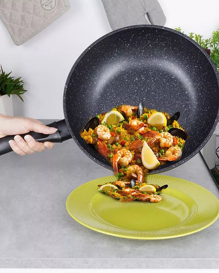 GRANITINĖ „Wok“ gili keptuvė kepimui ir troškinimui ORION GRANDE 30 cm