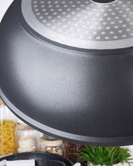 Wok GRANITINIS, gili keptuvė kepimui ir troškinimui, ORION GRANDE 30 cm