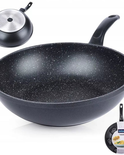 GRANITINĖ „Wok“ gili keptuvė kepimui ir troškinimui ORION GRANDE 30 cm