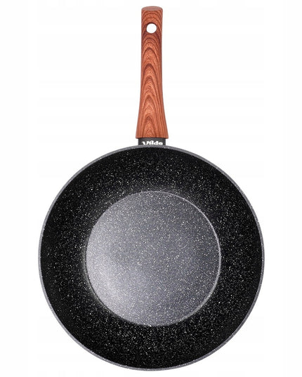 Granito tipo gilus keptuvas Wok azijietiškiems patiekalams kepti ir troškinti, 28 cm