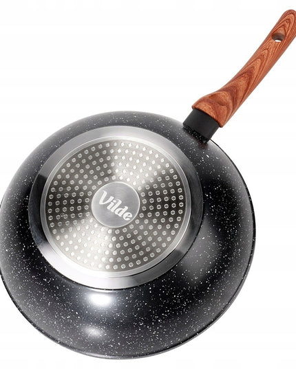 Granito tipo gilus keptuvas Wok azijietiškiems patiekalams kepti ir troškinti, 28 cm