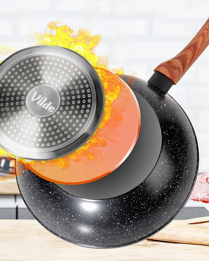 Granito tipo gilus keptuvas Wok azijietiškiems patiekalams kepti ir troškinti, 28 cm