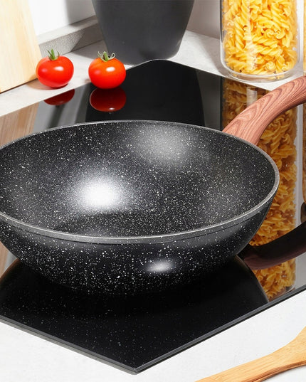 Granito tipo gilus keptuvas Wok azijietiškiems patiekalams kepti ir troškinti, 28 cm