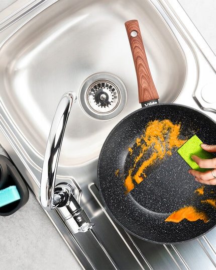 Granito tipo gilus keptuvas Wok azijietiškiems patiekalams kepti ir troškinti, 28 cm