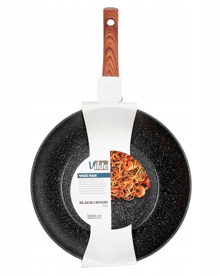 Granito tipo gilus keptuvas Wok azijietiškiems patiekalams kepti ir troškinti, 28 cm