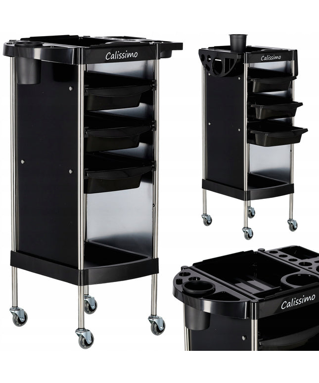 Mobilus kirpyklos kosmetinis vežimėlis dažymui, pagalbinis, SPA salonams