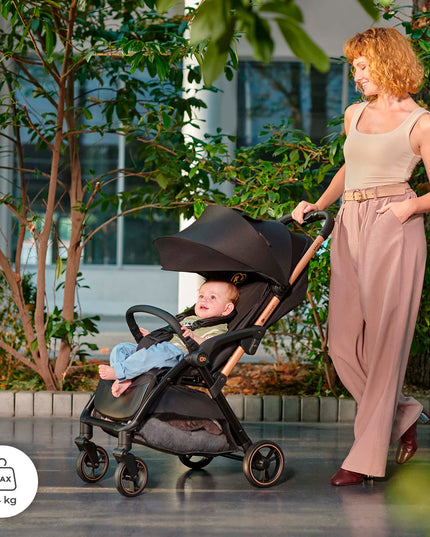 APINO vežimėlis Kinderkraft 22 kg, lengvas, sulankstomas, pilkas