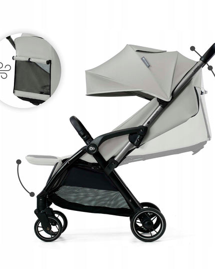 APINO vežimėlis Kinderkraft 22 kg, lengvas, sulankstomas, pilkas