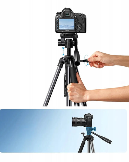 Aukštas FOTO VIDEO trikojis 175 cm fotoaparatui, vaizdo kamerai ir telefonui su adapteriu UGREEN LP661