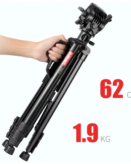 Aukštas studijinis trikojis su panoramine galvute VIDEO PRO, keliamoji galia 3 kg
