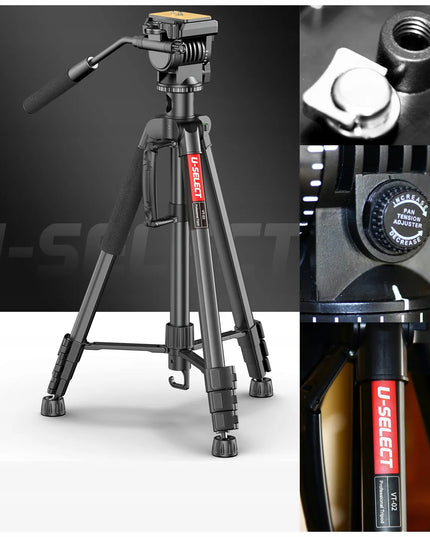 Aukštas studijinis trikojis su panoramine galvute VIDEO PRO, keliamoji galia 3 kg