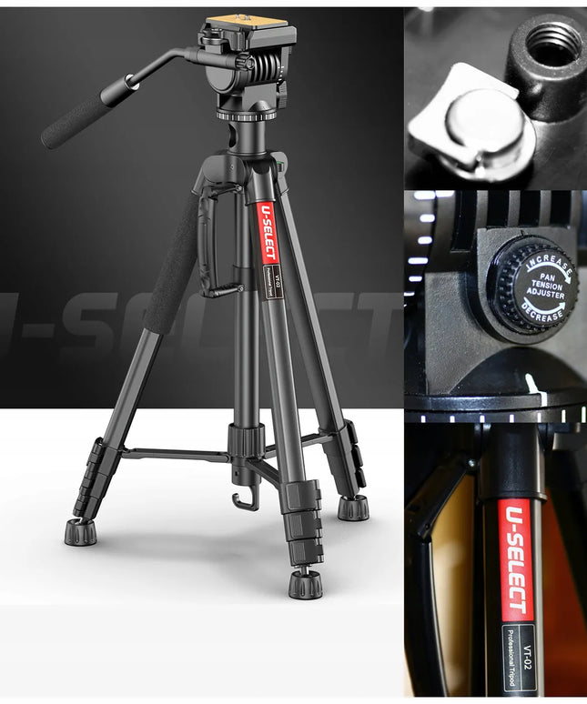 Aukštas studijinis trikojis su panoramine galvute VIDEO PRO, keliamoji galia 3 kg
