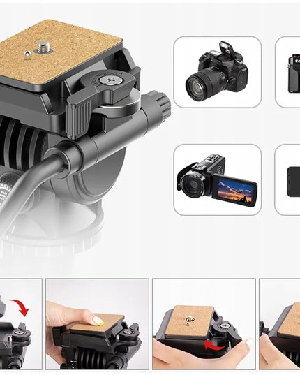 Aukštas studijinis trikojis su panoramine galvute VIDEO PRO, keliamoji galia 3 kg