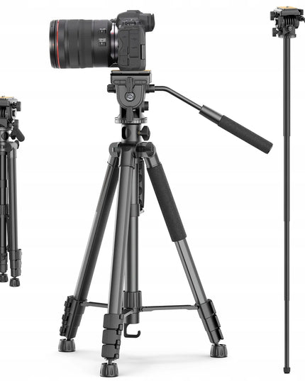 Aukštas studijinis trikojis su panoramine galvute VIDEO PRO, keliamoji galia 3 kg