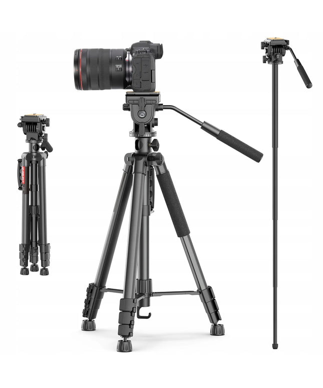 Aukštas studijinis trikojis su panoramine galvute VIDEO PRO, keliamoji galia 3 kg