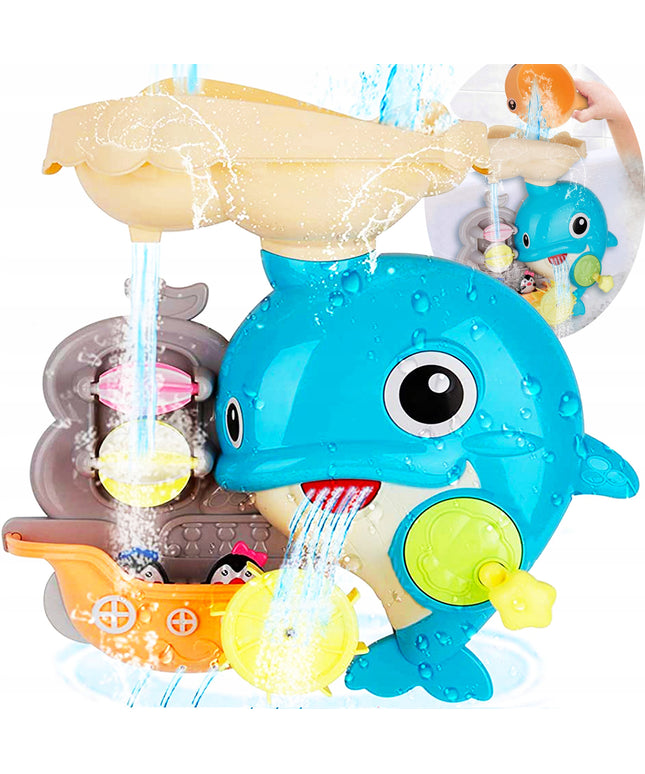 Žaislas maudynėms VANDENS DELFINAS, mažas delfiniukas, pilantis dušelis vaikams