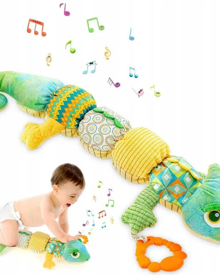 Sensorinis pliušinis muzikinis chameleonas kūdikiams 0-1 m.