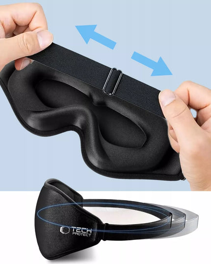 Tech-Protect tamsinanti 3D miego kaukė, reguliuojama, švelni