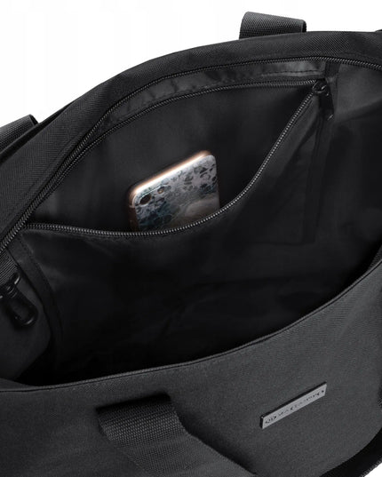 ZAGATTO didelė moteriška juoda talpi shopper rankinė