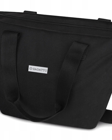 ZAGATTO didelė moteriška juoda talpi shopper rankinė