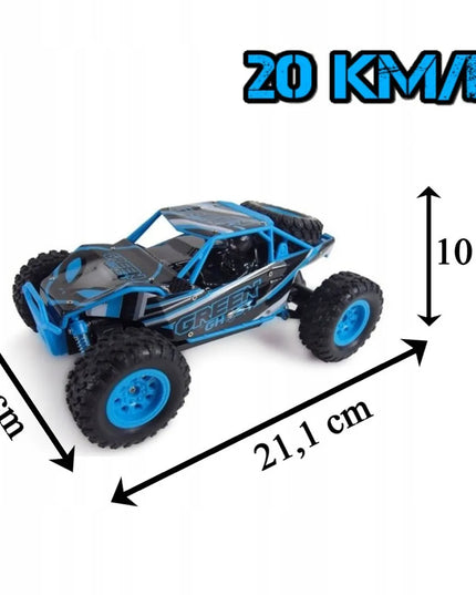 Nuotoliniu būdu valdomas didelis HB Toys Desert Truck 4x4 bekelės RC automobilis su pultu ir akumuliatoriumi