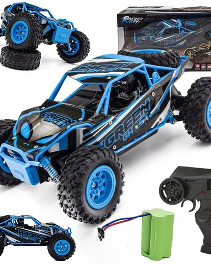 Nuotoliniu būdu valdomas didelis HB Toys Desert Truck 4x4 bekelės RC automobilis su pultu ir akumuliatoriumi