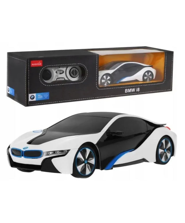 Nuotoliniu būdu valdomas automobilis RASTAR BMW i8, 1:24, su LED žibintais