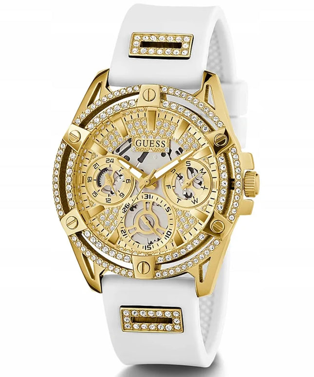 Moteriškas laikrodis Guess Queen GW0536L2, auksinės ir baltos spalvos, originalus, su dėžute