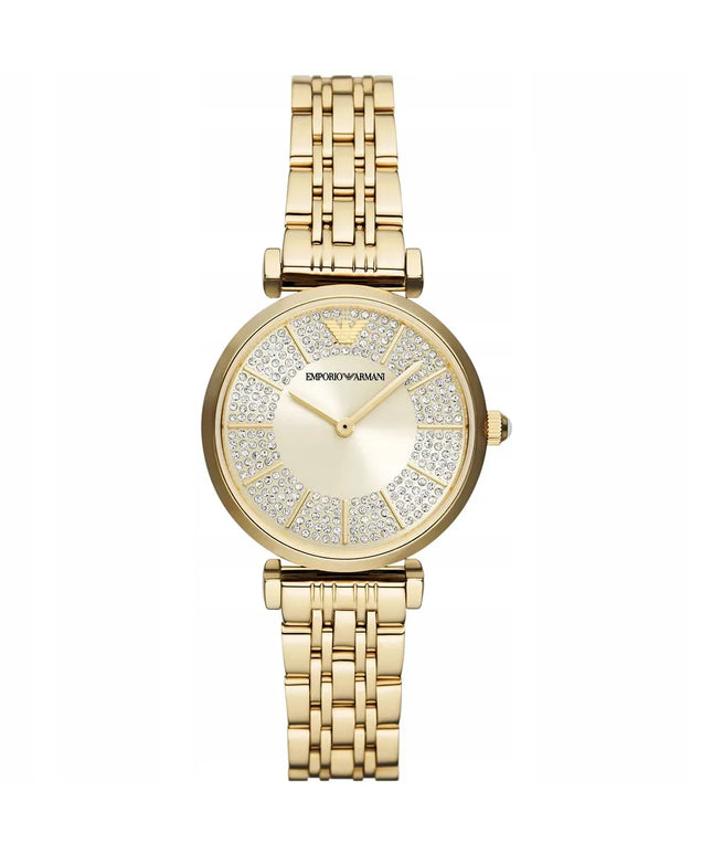 Emporio Armani AR11608 Gianni T-Bar moteriškas laikrodis, auksinės spalvos, su originalia dėžute