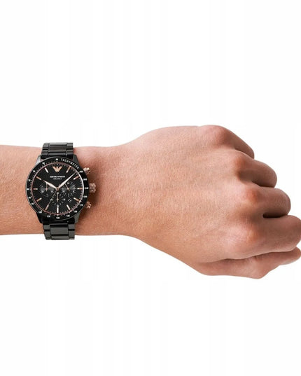 „Emporio Armani“ AR70002 Mario Chrono keraminis laikrodis vyrams, originalus, su sertifikatu