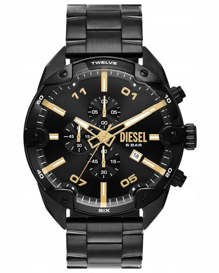 Vyriškas laikrodis „Diesel Spiked DZ4644“, juodas, originali dėžutė