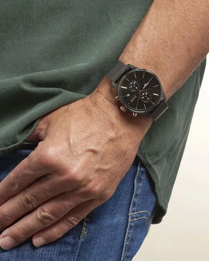 Vyriškas laikrodis HUGO BOSS 1513811 ASSOCIATE, juodas, su dėžute