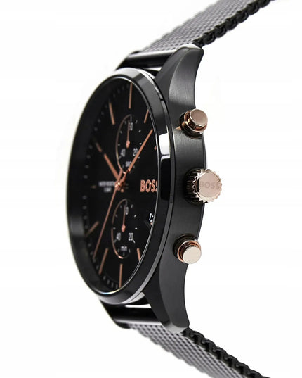 Vyriškas laikrodis HUGO BOSS 1513811 ASSOCIATE, juodas, su dėžute